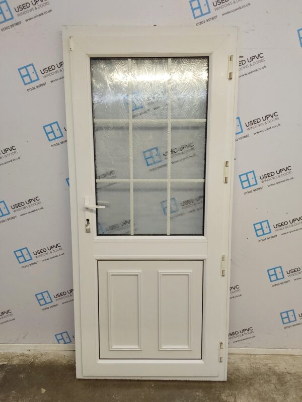 Used White Upvc Back Door 930mm x 2050mm (reduce to 915mm) 0830 - Image 2