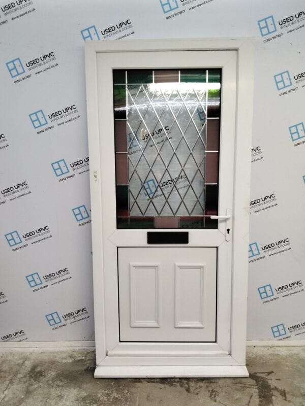 Used White Upvc Front Door 985mm x 2070mm 0595