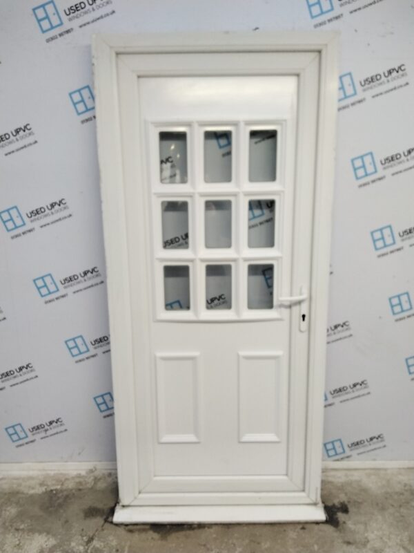 Used White Upvc Back Door 930mm x 2035mm (Reduce To 910mm) 0303