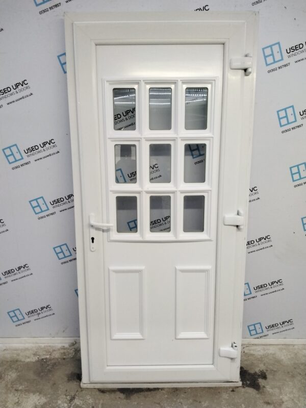 Used White Upvc Back Door 930mm x 2035mm (Reduce To 910mm) 0303 - Image 2
