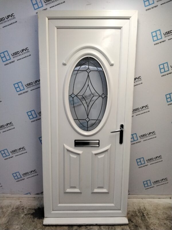 Used White Upvc Front Door 920mm x 2150mm (Reduce To 900mm) 0372