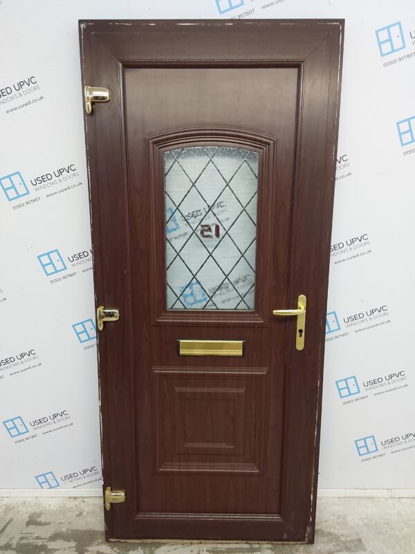 Used Rosewood Upvc Front Door 905mm x 2065mm 0571 - Image 2