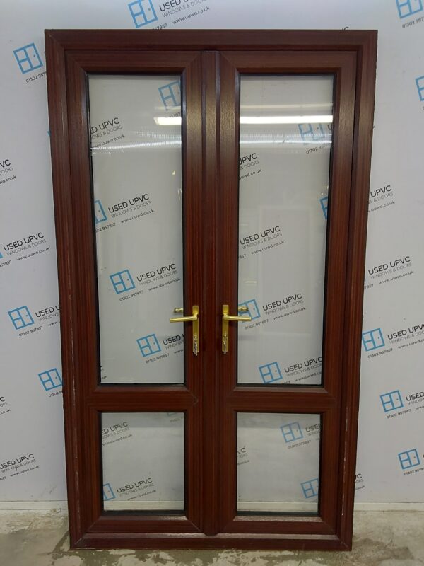 Used Woodgrain Upvc French Doors 1285mm x 2205mm EA2
