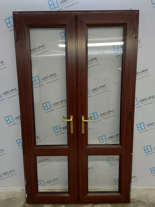 Used Woodgrain Upvc French Doors 1285mm x 2205mm EA2 - Image 2