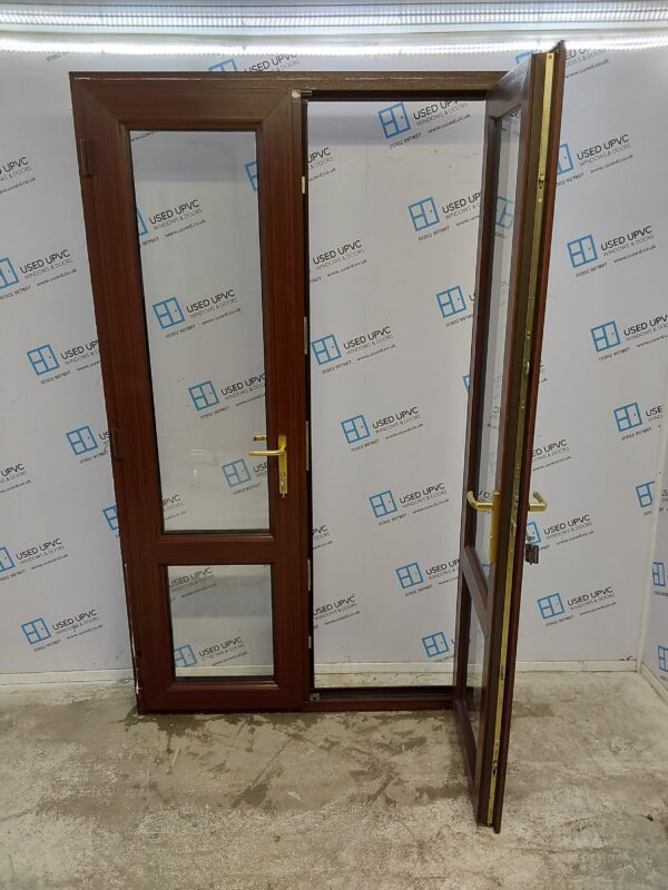 Used Woodgrain Upvc French Doors 1285mm x 2205mm EA2 - Image 3
