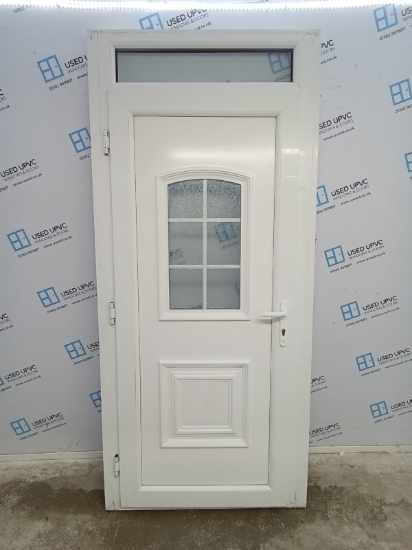 Used White Upvc Back Door And Toplight 1020mm x 2270mm (Reduce To 930mm) 0011 - Image 2