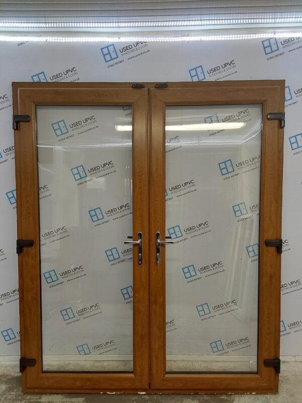 Used Oak Upvc French Doors 1770mm x 2110mm EA2 - Image 2