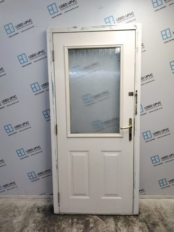 Used White Composite Back Door 955mm x 2040mm 0691 - Image 2