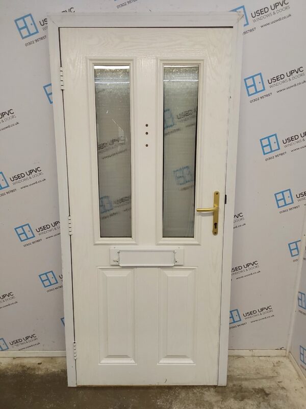 Used White Composite Front Door 940mm x 2030mm (reduce to 2015mm) 0736 - Image 2