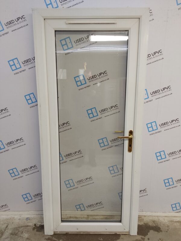 Used White Upvc Full Glass Back Door 915mm x 2060mm (reduce to 900mm) 0801