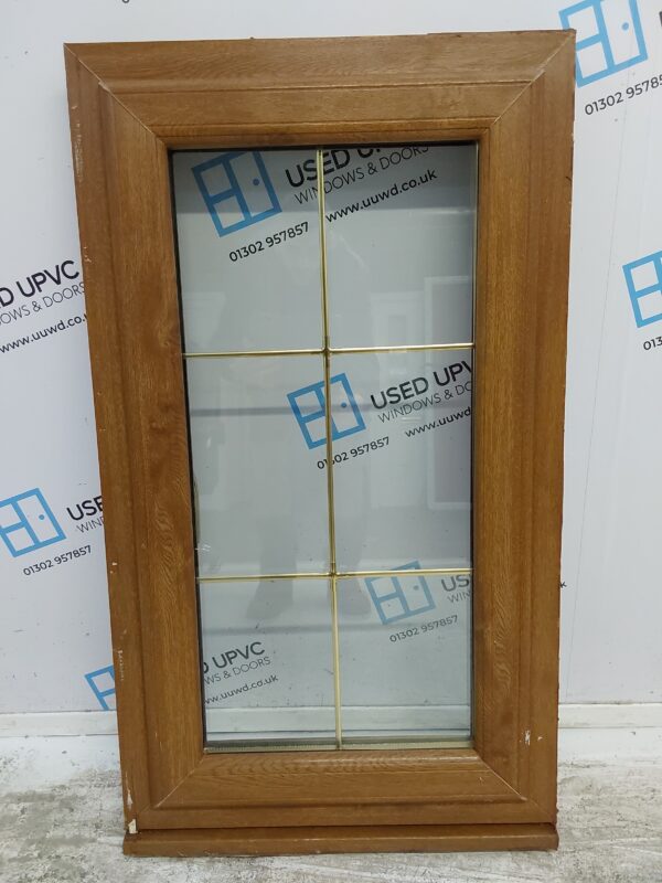 Used Oak Upvc Window 600mm x 1050mm A0028