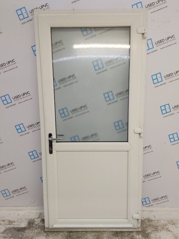 Used White Upvc Back Door 1000mm x 2145mm (outwards opening) 0511