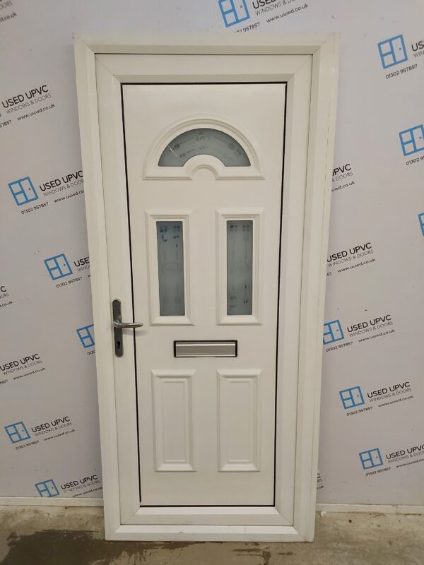 Used White Upvc Front Door 915mm x 2050mm (reduce to 890mm) 0606