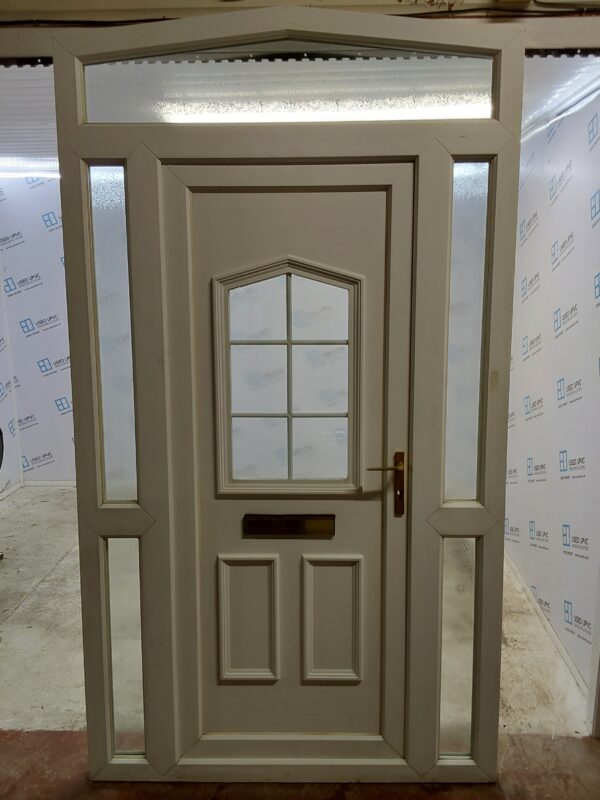 Used White Upvc Front Door And Side Panels With Toplight 1370mm x 2435mm DS007