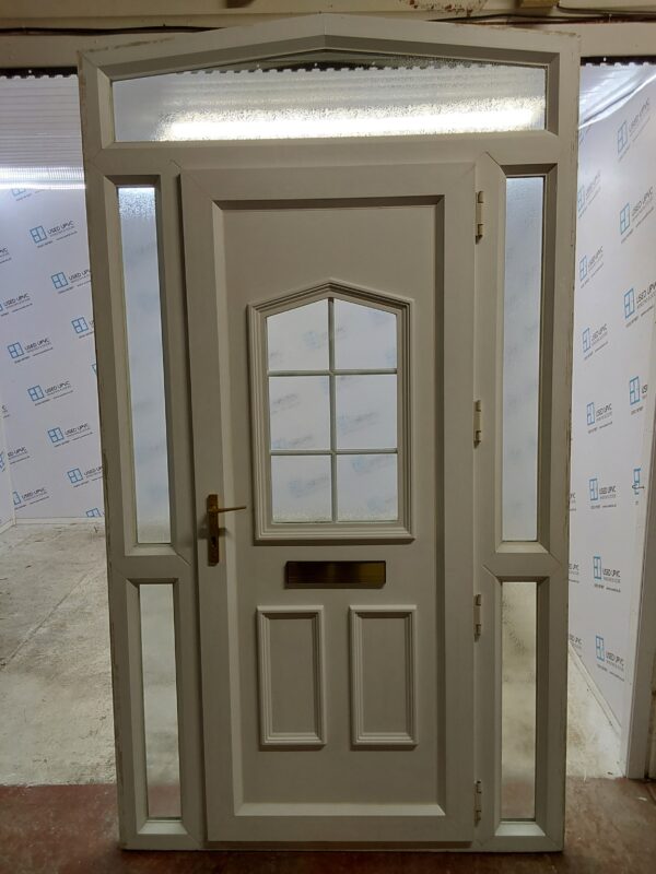 Used White Upvc Front Door And Side Panels With Toplight 1370mm x 2435mm DS007 - Image 2