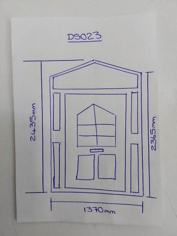 Used White Upvc Front Door And Side Panels With Toplight 1370mm x 2435mm DS007 - Image 4