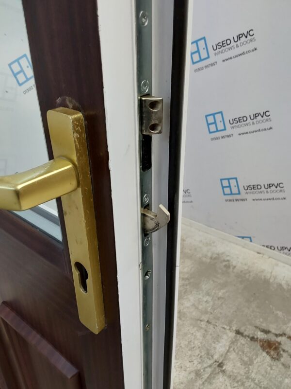 Used Woodgrain Upvc Back Door 850mm x 2050mm (reduce to 835mm) 0562 - Image 10