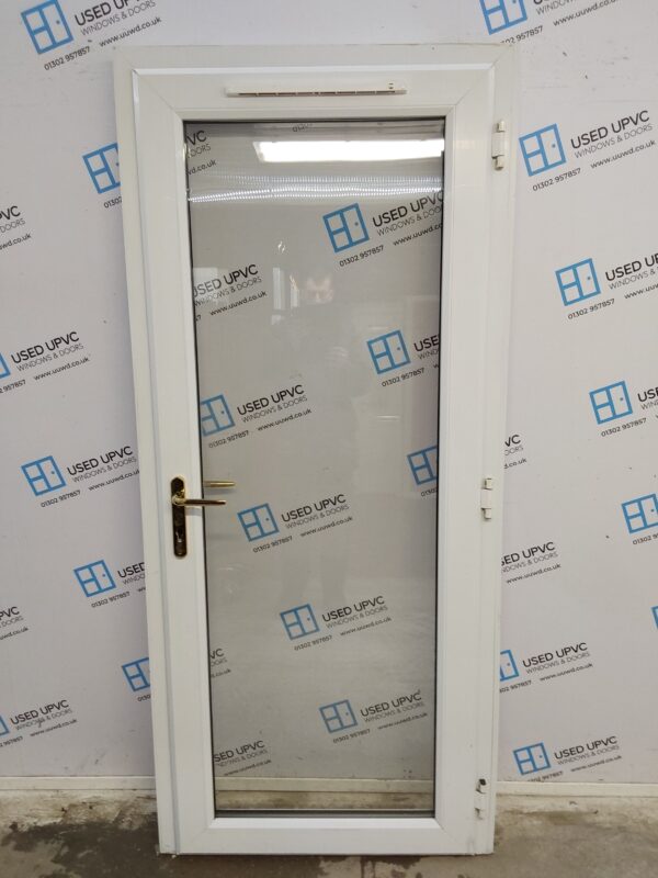 Used White Upvc Full Glass Back Door 915mm x 2060mm (reduce to 900mm) 0801 - Image 2