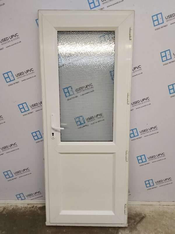 Used White Upvc Back Door 840mm x 2075mm 0683 - Image 2
