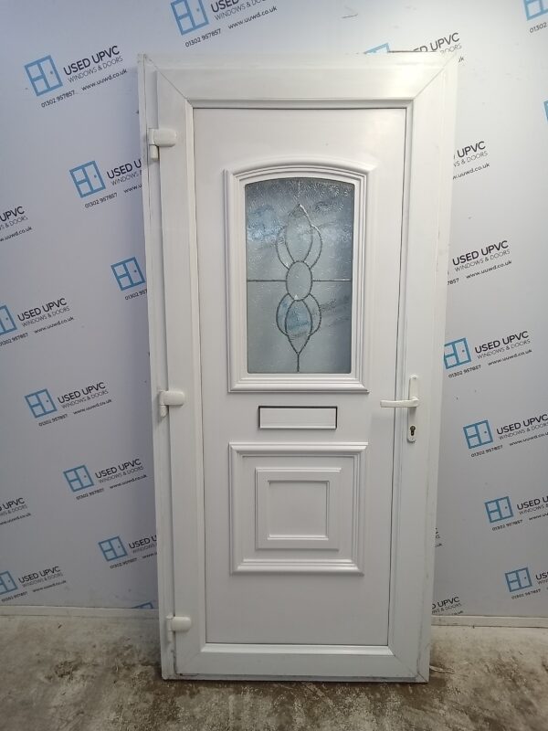 Used White Upvc Front Door 960mm x 2090mm (Reduce To 940mm x 2090mm) 0384 - Image 2
