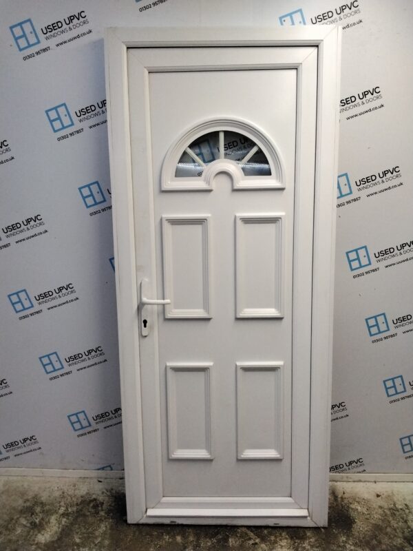 Used White Upvc Back Door 890mm x 2060mm (Reduce To 860mm x 2060mm) 0344