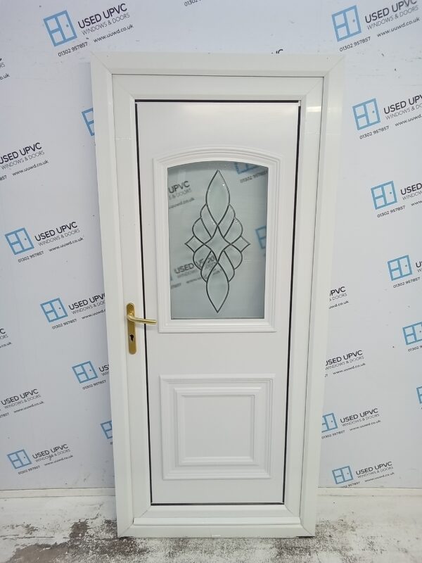 Used White Upvc Back Door 905mm x 2025mm 0268