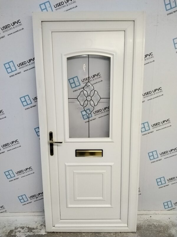 Used White Upvc Front Door 930mm x 2075mm (Reduce To 910mm) 0735