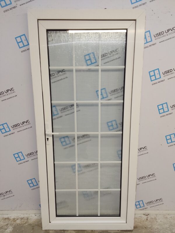 Used White Upvc Full Glass Back Door 925mm x 2040mm 0357