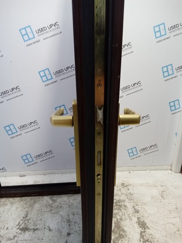 Used Woodgrain Upvc Back Door And Rosewood panel 915mm x 2025mm (Reduce To 890mm) 0029 - Image 5