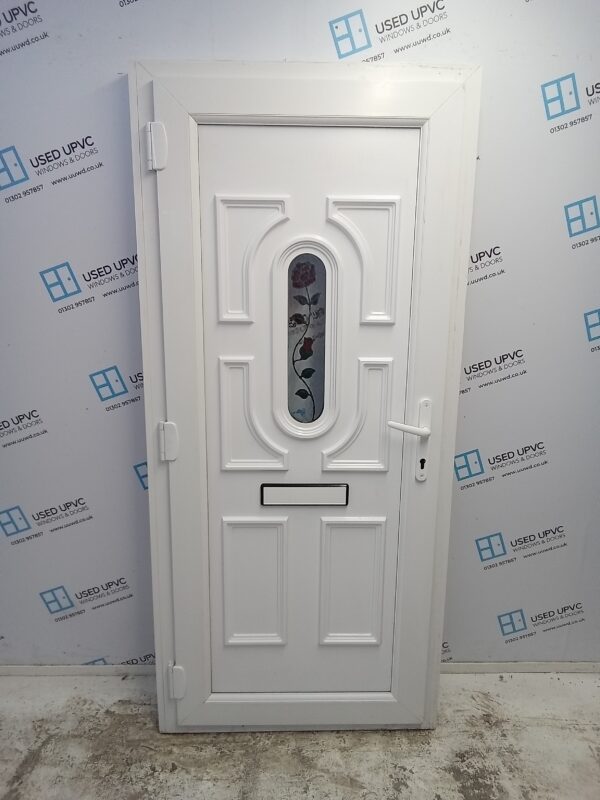 Used White Upvc Front Door 910mm x 2000mm (Reduce To 890mm) 0548 - Image 2