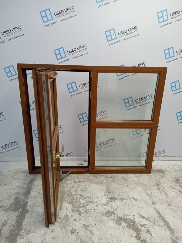 Used Oak Upvc Window 1195mm x 1005mm LW0132 - Image 2