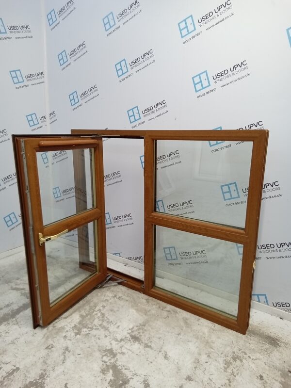 Used Oak Upvc Window 1195mm x 1005mm LW0132 - Image 3