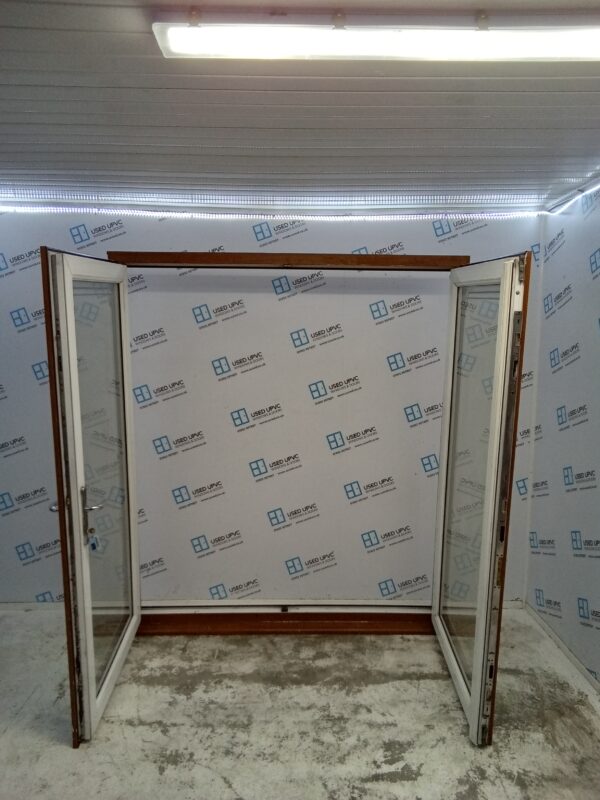 Used Oak Upvc French Patio Doors 1845mm x 2100mm EA1 - Image 2