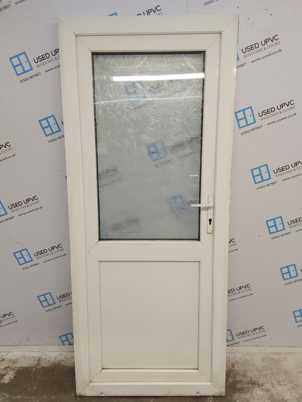 Used White Upvc Back Door 850mm x 2020mm 0357