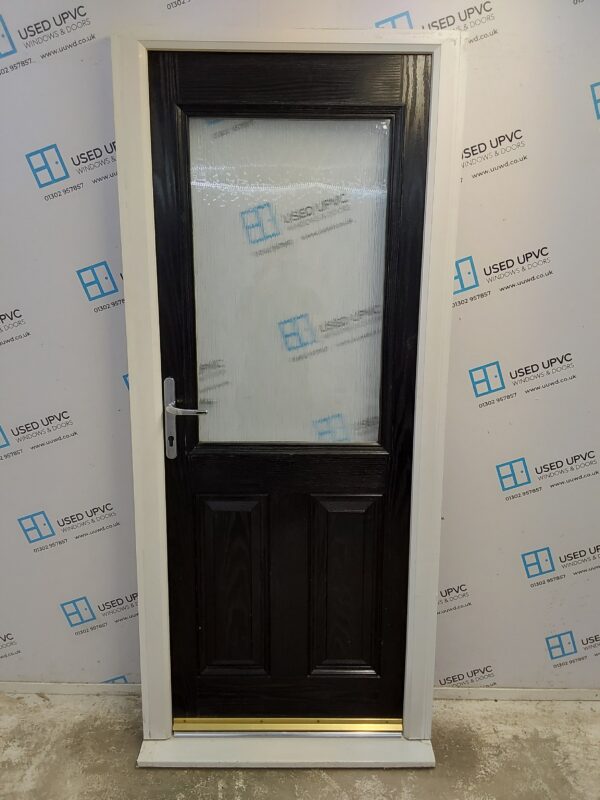 Used Black Composite Back Door 900mm x 2070mm (Reduce To 860mm) 0562