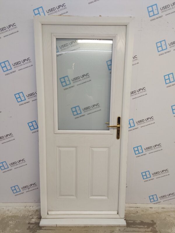 Used White Composite Back Door 910mm x 2075mm 0589