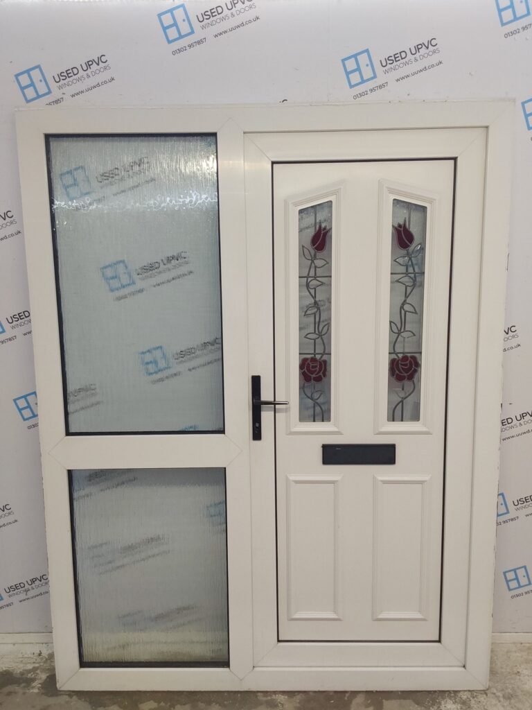 Used White Upvc Front Door And Side Panel 1575mm x 2050mm DS016 Used