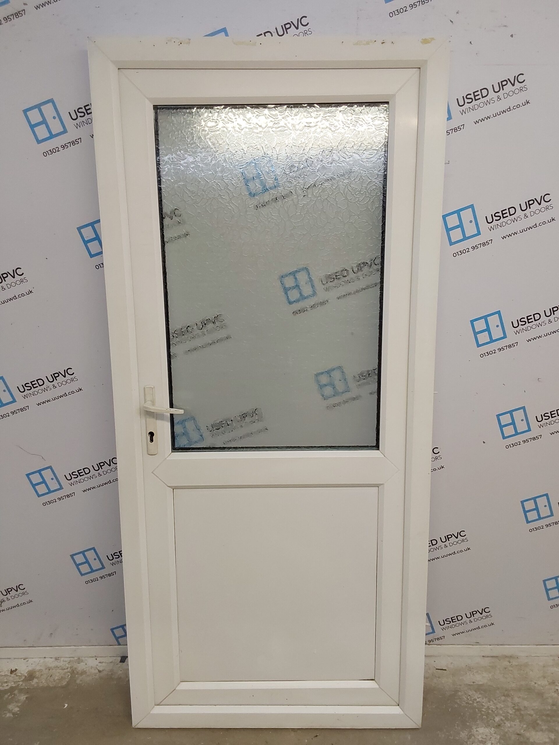 Used White Upvc Back Door 910mm x 2005mm 0611 | Used UPVC Windows & Doors