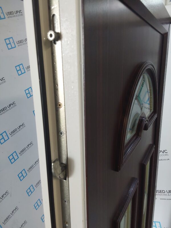 Used Woodgrain Upvc Front Door And Side Panel With Toplight 1190mm x 2430mm DS006 - Image 4