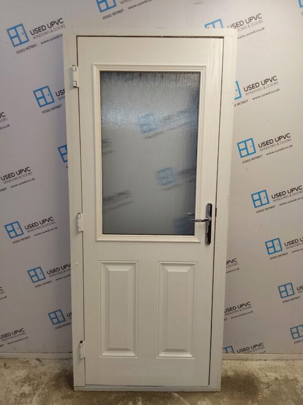 Used Black Composite Back Door 900mm x 2070mm (Reduce To 860mm) 0562 - Image 2