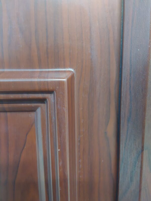 Used Rosewood Upvc Front Door And Side Panel 1195mm x 2100mm (reduce to 1180mm) DS035 - Image 5