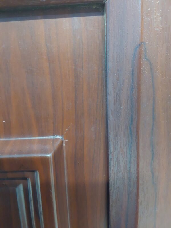 Used Rosewood Upvc Front Door And Side Panel 1195mm x 2100mm (reduce to 1180mm) DS035 - Image 7