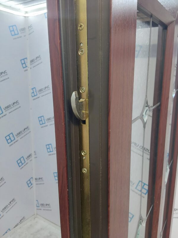 Used Rosewood Upvc Front Door And Side Panel 1195mm x 2100mm (reduce to 1180mm) DS035 - Image 8