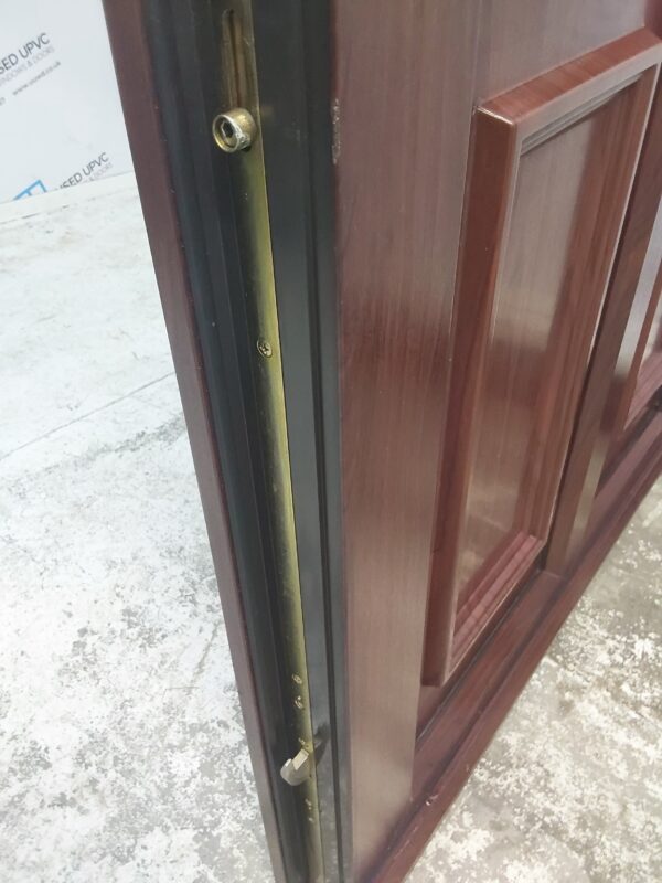 Used Rosewood Upvc Front Door And Side Panel 1195mm x 2100mm (reduce to 1180mm) DS035 - Image 10