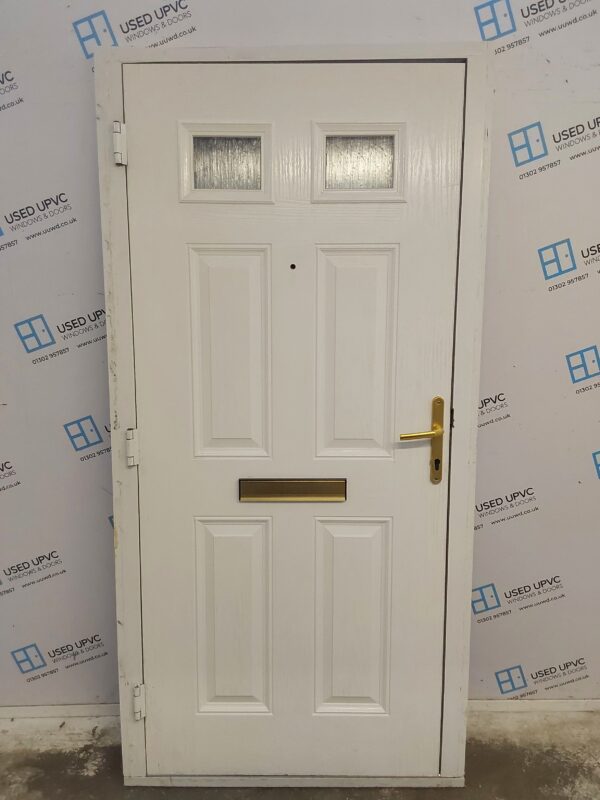 Used Black Composite Front Door 1020mm x 2080mm (reduce to 980mm) 0609 - Image 2