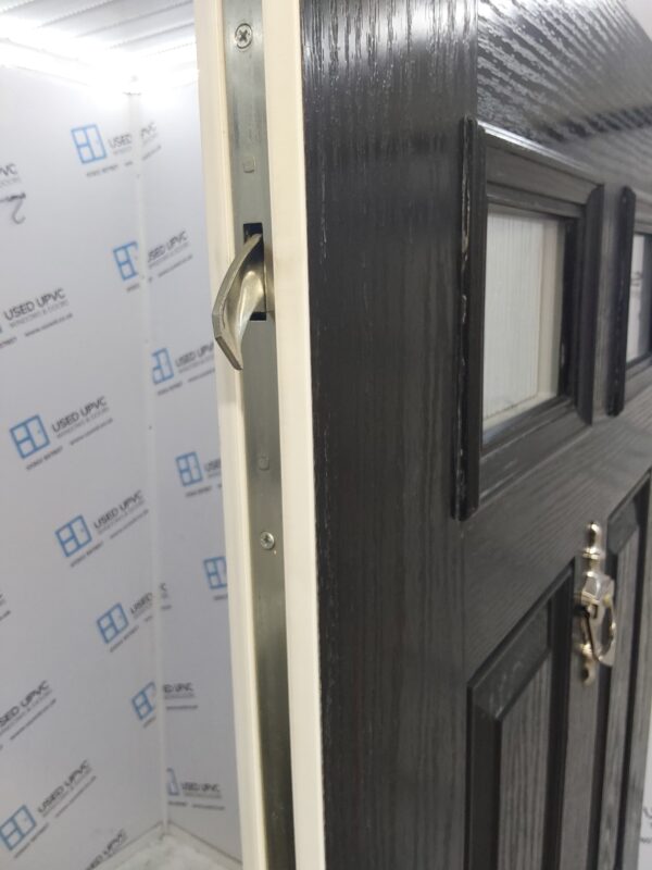 Used Black Composite Front Door 1020mm x 2080mm (reduce to 980mm) 0609 - Image 5