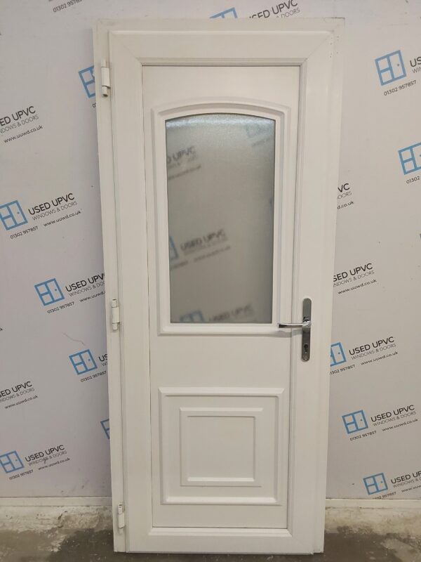 Used White Upvc Back Door 845mm x 1990mm (reduce to 830mm) C8D22 - Image 2