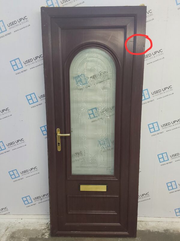 Used Rosewood Upvc Front Door 840mm x 2070mm (reduce to 825mm) C8D47 - Image 6