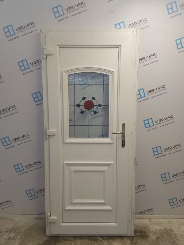 Used White Upvc Back Door 910mm x 2060mm (Reduce To 865mm) 0317 - Image 2