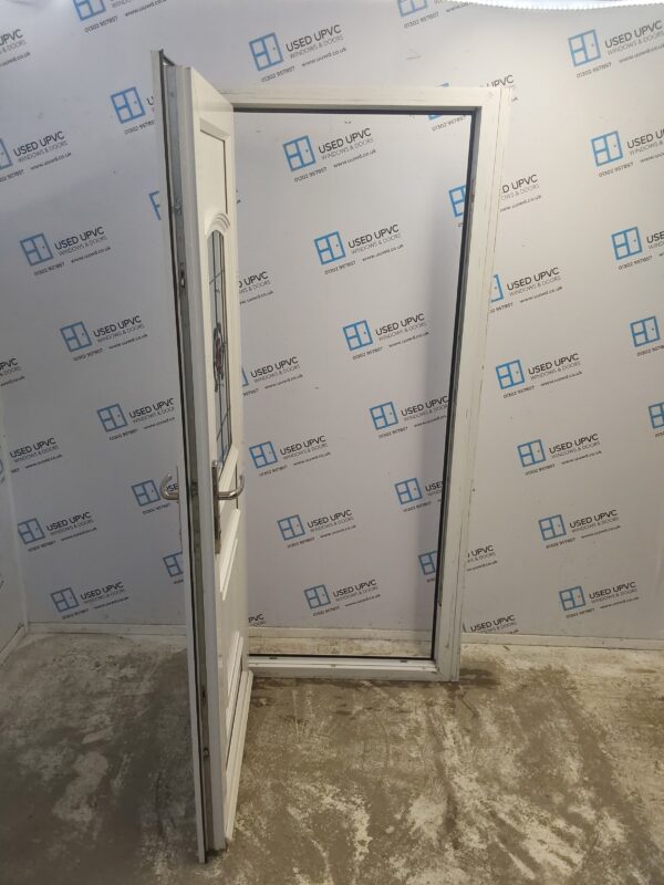 Used White Upvc Back Door 910mm x 2060mm (Reduce To 865mm) 0317 - Image 3
